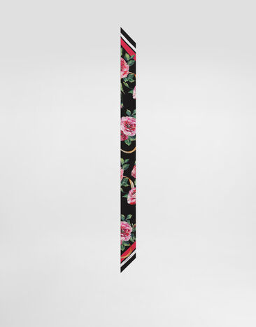 Dolce & Gabbana Rose-print twill headscarf (6x100) Gold WNR4C5W1111