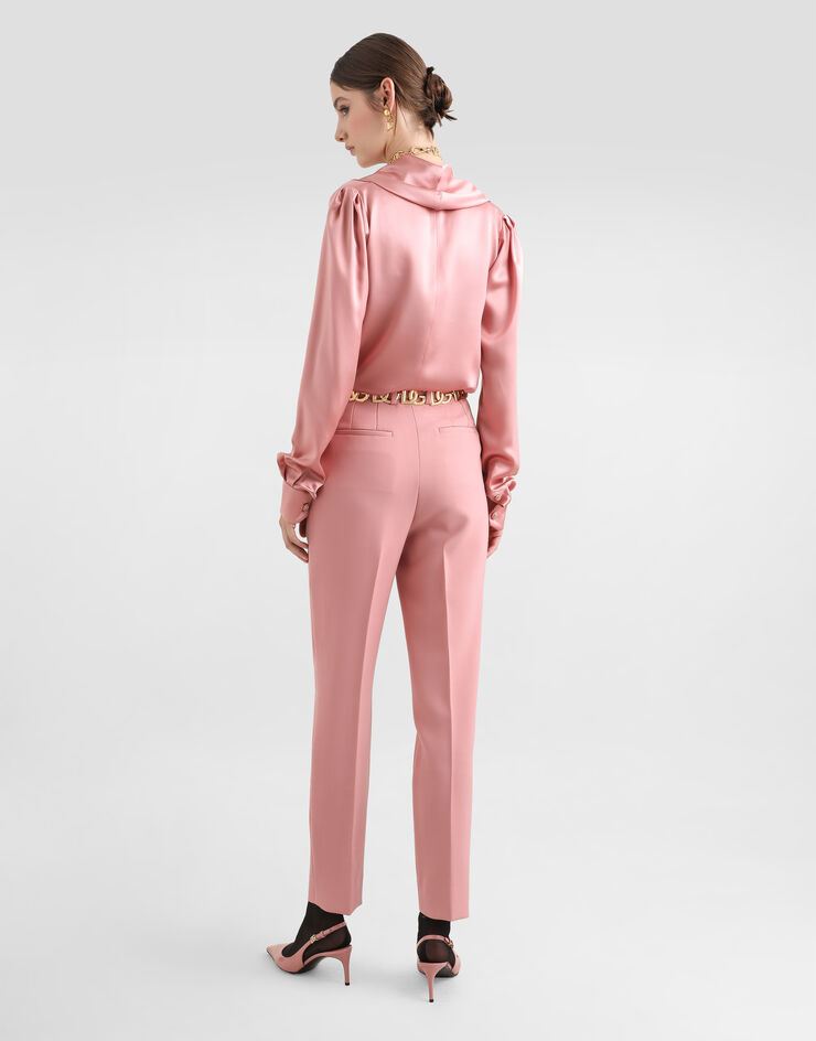 Dolce & Gabbana 丝缎青果领罩衫 粉红 F7AM0TFU1AU