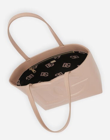 Dolce & Gabbana Bolso shopper DG Logo Bag pequeño en piel de becerro Rosa Pálido BB7337AW576