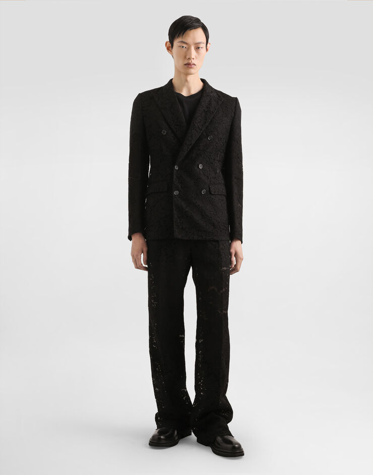 Dolce & Gabbana Cordonetto lace trousers Black GP07CTHLM5E