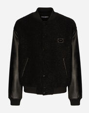 Dolce & Gabbana Wool bouclé and faux leather jacket Black G9ZB4TFJSB6