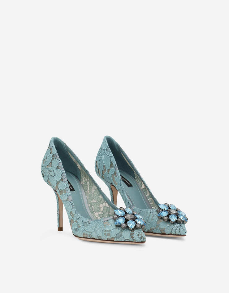 Dolce & Gabbana Pump in Taormina lace with crystals Azure CD0101AL198