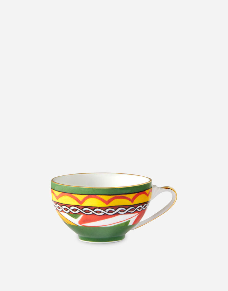 Dolce & Gabbana Tasse à Café avec Soucoupe en Porcelaine Multicolore TC0100TCA16