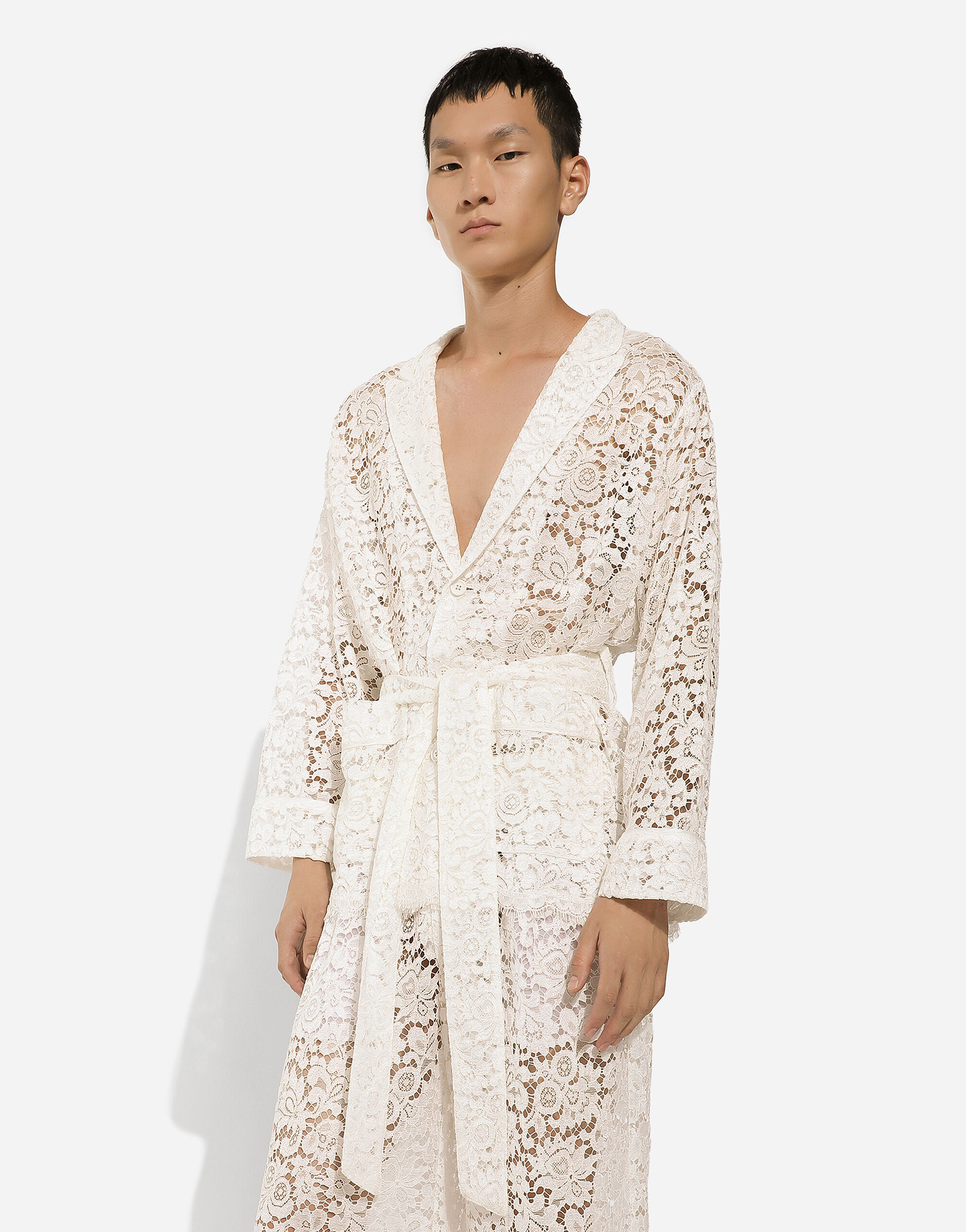 Vestaglia di pizzo in Bianco da Uomo | Dolce\u0026Gabbana�