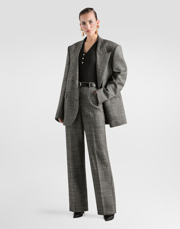 Dolce & Gabbana Single-breasted wool jacket Multicolor F2JAFTFM2G4