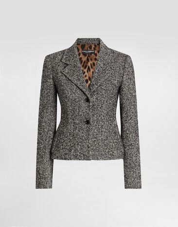 Dolce & Gabbana جاكيت شيفرون بصف أزرار مفرد متعدد الألوان F27FPTFCZAE