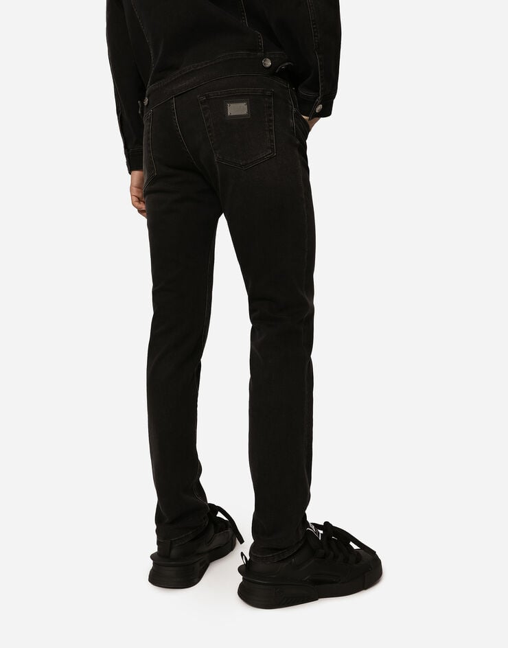Dolce & Gabbana Узкие эластичные джинсы серого цвета с винтажным эффектом разноцветный GY07CDG8HW4