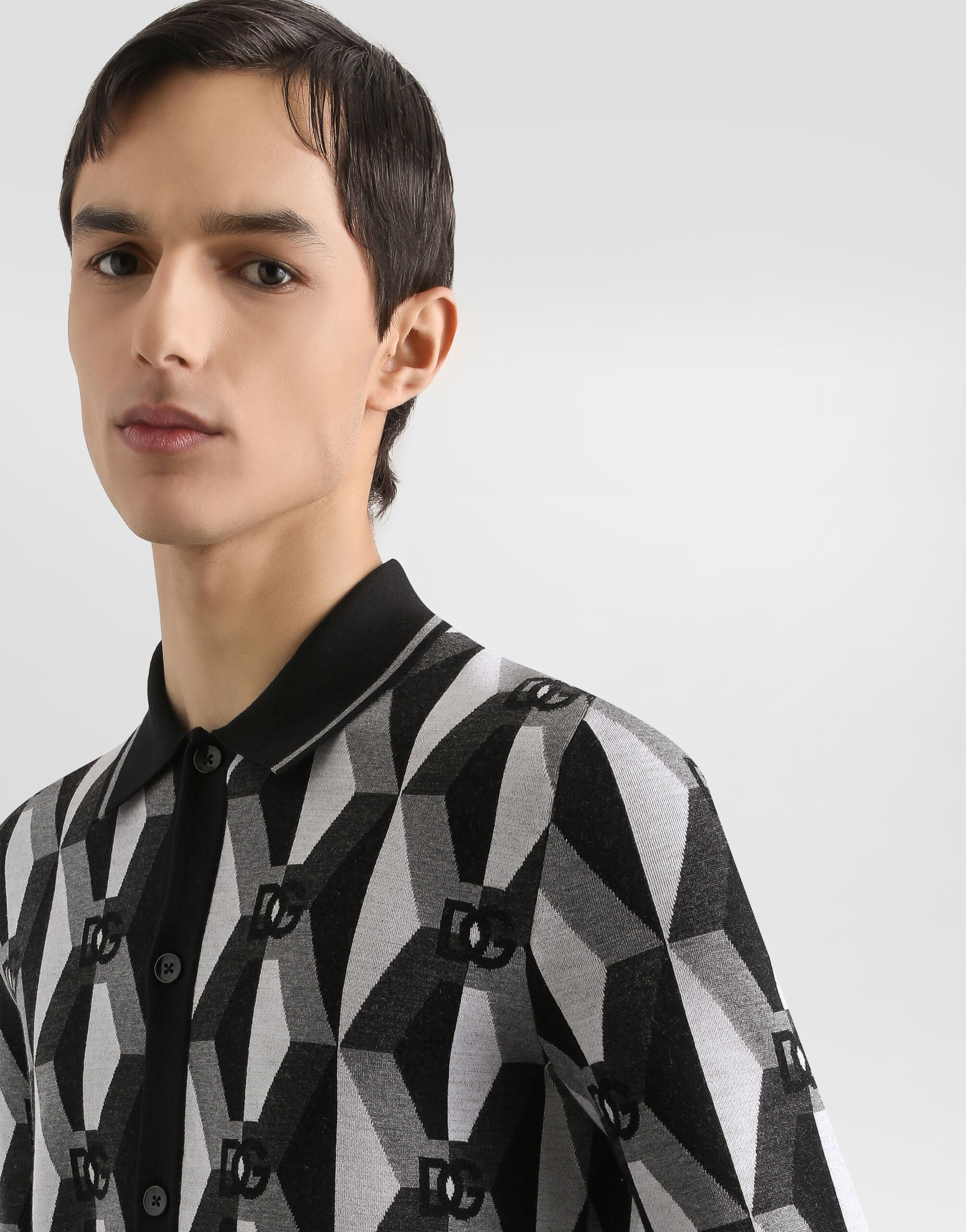 Multicolorのメンズ ウール ジャカード ポロシャツ | Dolce&Gabbana®