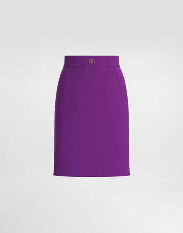 Dolce & Gabbana Falda corta de crepé de lana Violeta F4CS5TFU2L8