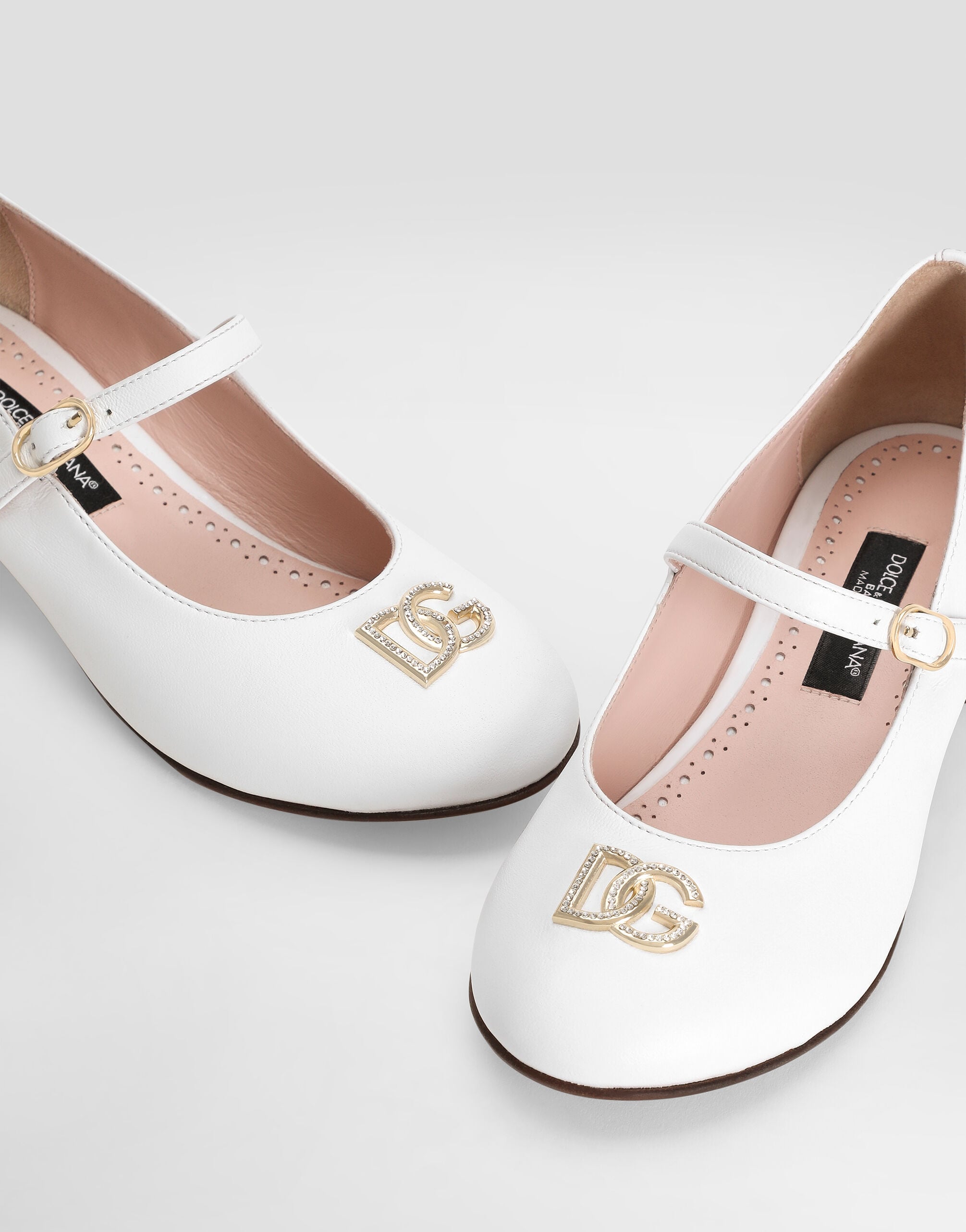 Nappa leather ballet flats in White for Girls | Dolce&Gabbana® US
