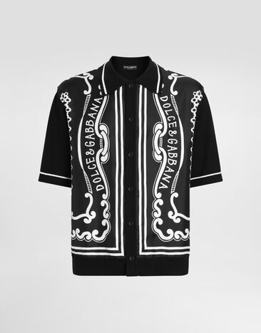 Dolce & Gabbana Chemise en soie et coton à imprimé bandana Imprimé GXV90TJFMKT