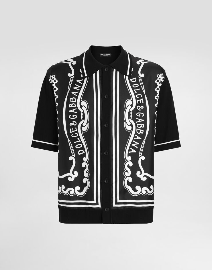 Dolce & Gabbana Camisa de seda y algodón con estampado Bandana Imprima GXV90TJFMKT
