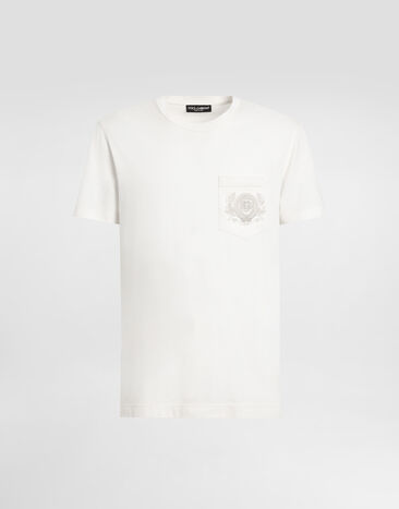 Dolce & Gabbana Cotton T-shirt with logo Cream G8RA2ZG7O2G