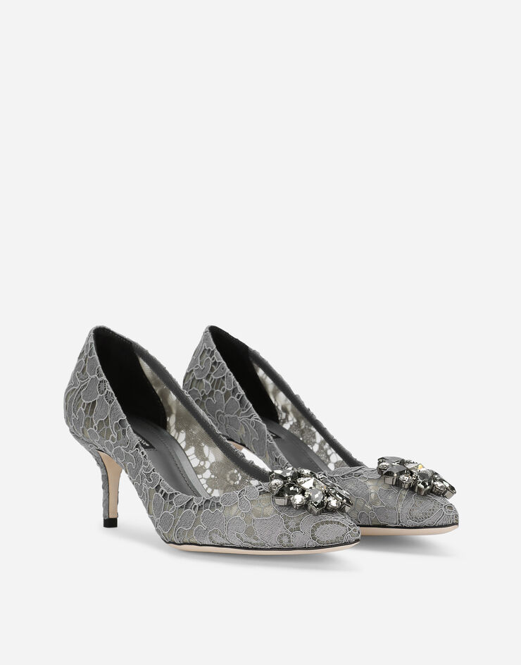 Dolce & Gabbana Pump in Taormina lace with crystals Grey CD0066AL198