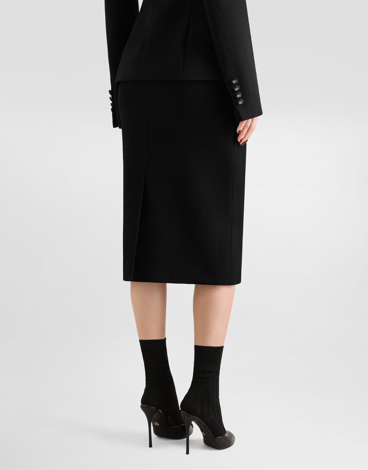Dolce & Gabbana Double wool crêpe skirt Dolce & Gabbana Double wool crêpe skirt Black F4C4STFU2L8