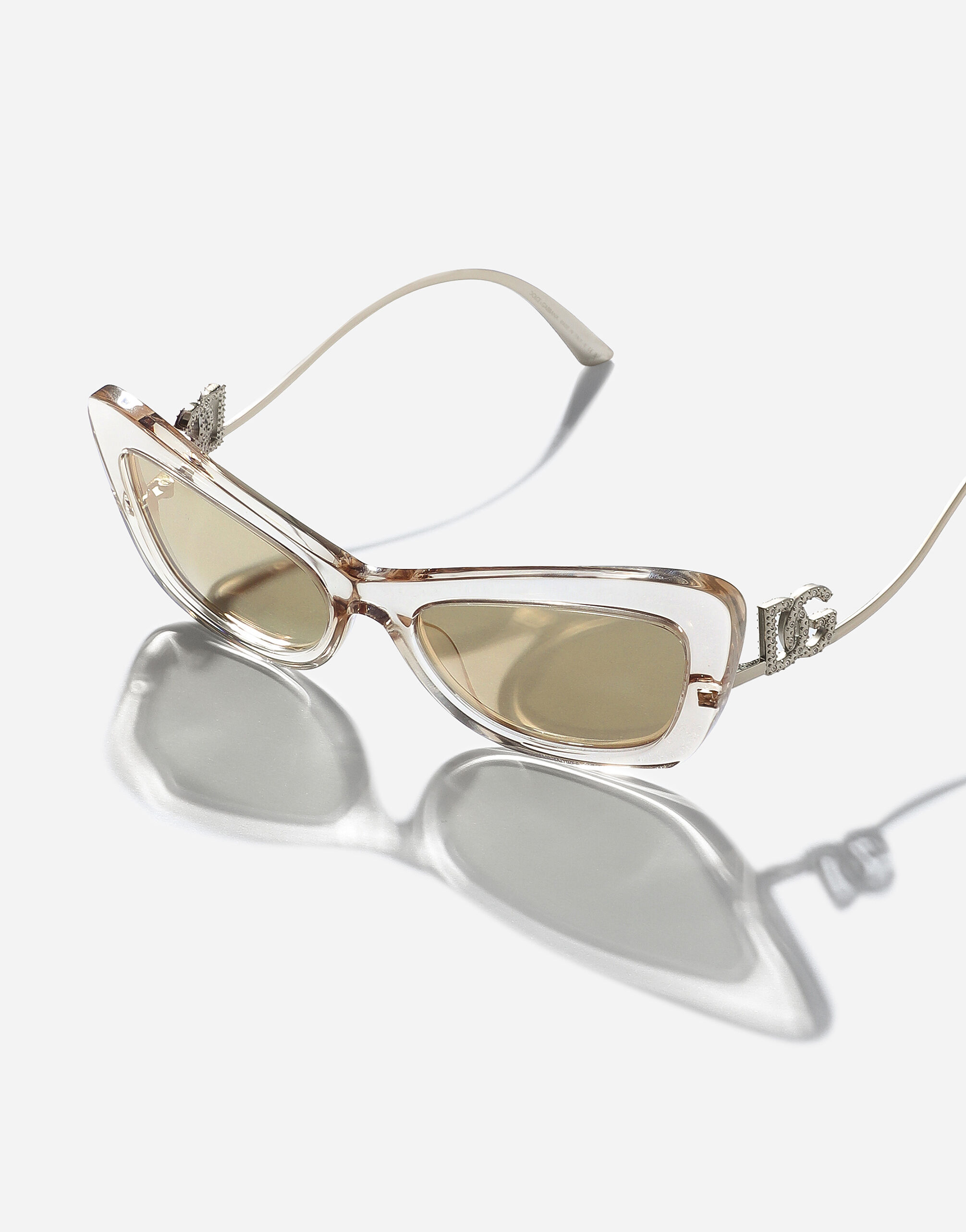 DG Crystal sunglasses in Transparent camel for Women Dolce Gabbana US