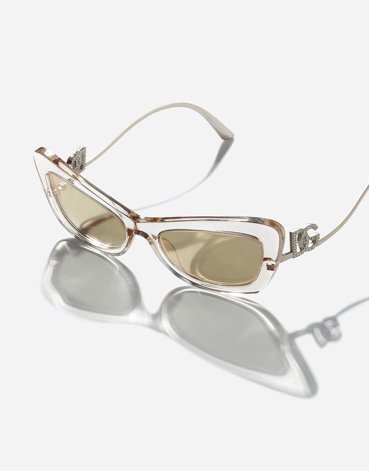 Dolce & Gabbana Солнцезащитные очки DG Crystal Кэмел, прозрачный VG4467VP203
