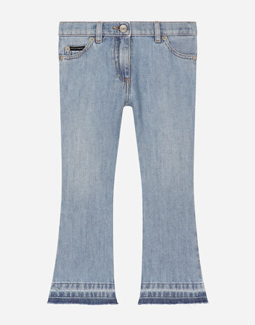 Dolce & Gabbana 5-pocket denim jeans with branded tag Print LB4H48G7E1J