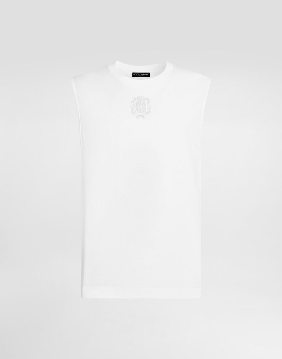 Cotton tank top with patch