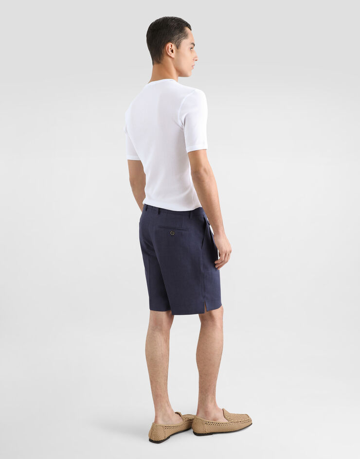 Dolce & Gabbana Linen shorts Blue GW0MATGK320