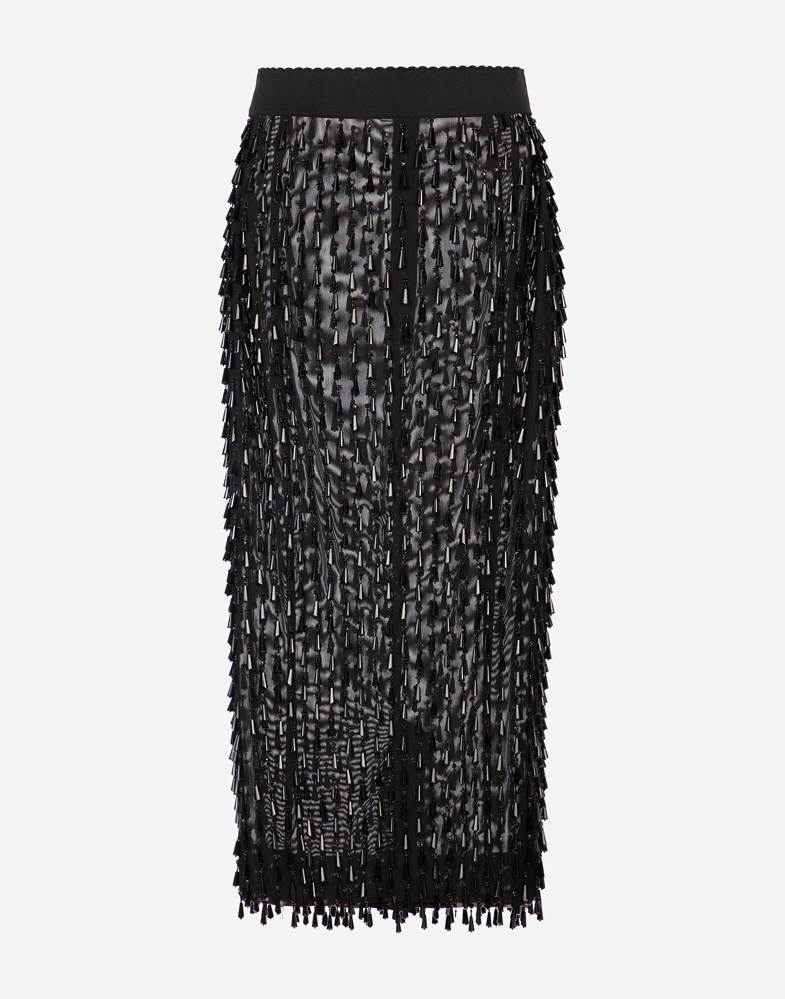 Embroidered pencil skirt