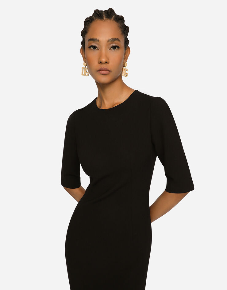 Dolce & Gabbana Woolen calf-length dress Black F6ARWTFUBFY