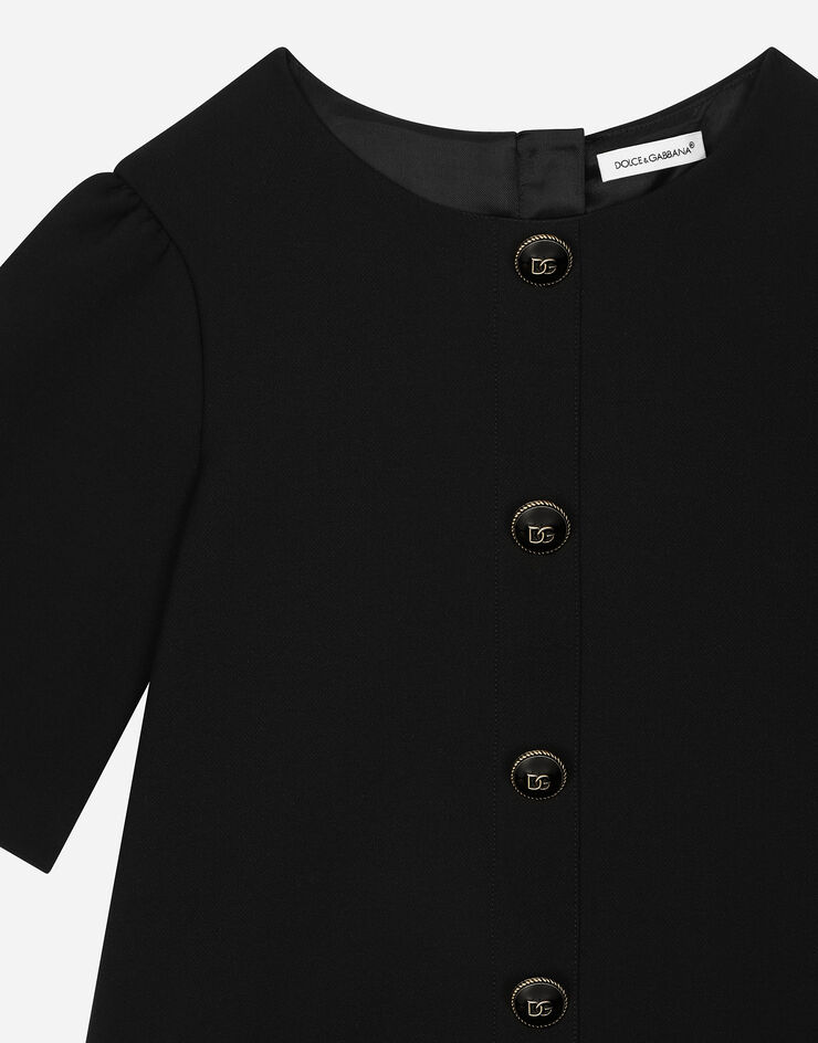 Dolce & Gabbana Robe en cady avec boutons à logo Noir L53DX3FURMM