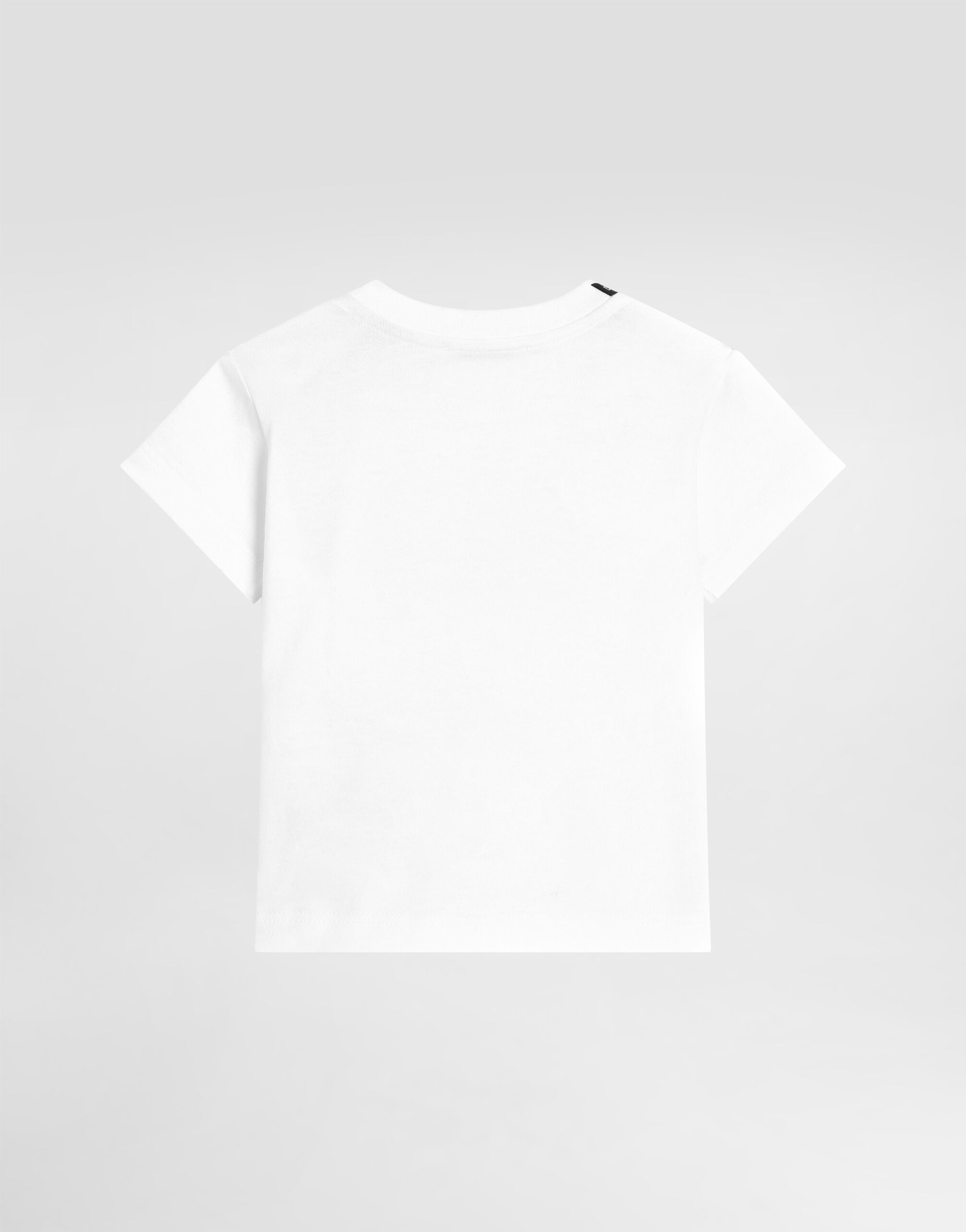 Short-sleeved jersey t-shirt with embossed DG majolica print logo