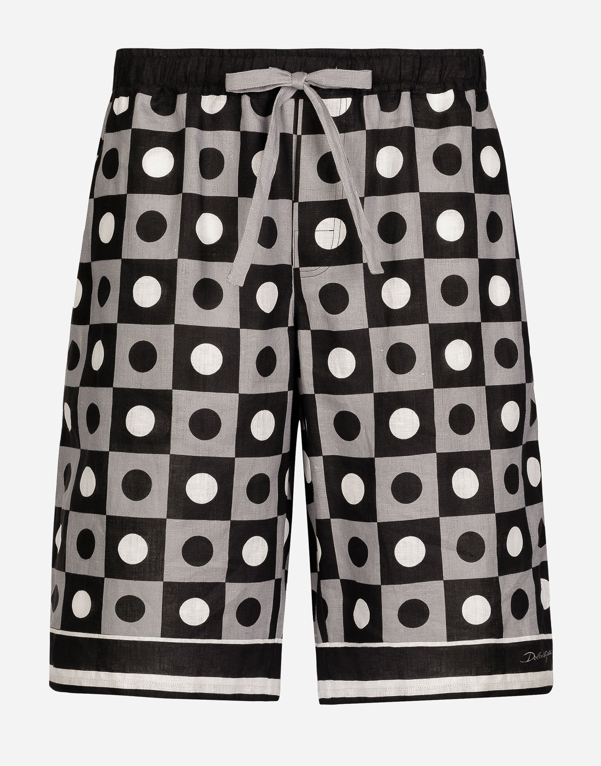 Dolce & Gabbana Printed linen jogging shorts Multicolor G9BBZDG8LM4