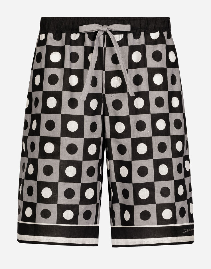 Dolce & Gabbana Printed linen jogging shorts Multicolor GV37ATFP4M4