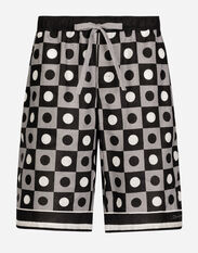 Dolce & Gabbana Printed linen jogging shorts Multicolor GWZ5HTIS1QJ