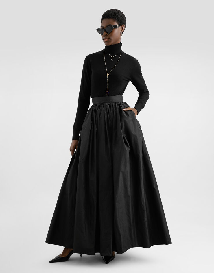Dolce & Gabbana Falda plato larga de tafetán Negro F4CY4TFU1TH
