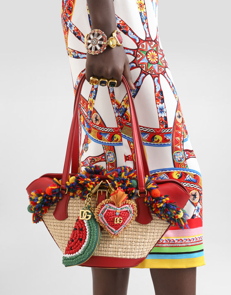 Dolce & Gabbana Raffia charm key ring Multicolor BI3504A0712