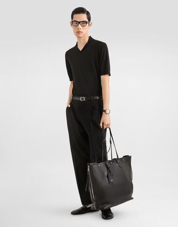 Dolce & Gabbana Silk knit polo shirt Dolce & Gabbana Silk knit polo shirt Black GXZBTZJBSPK