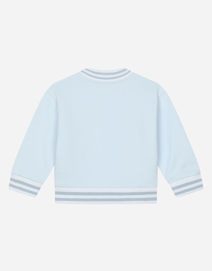 Dolce & Gabbana Zip-up jersey sweatshirt with logo print Grey L1JWFXG7G3W