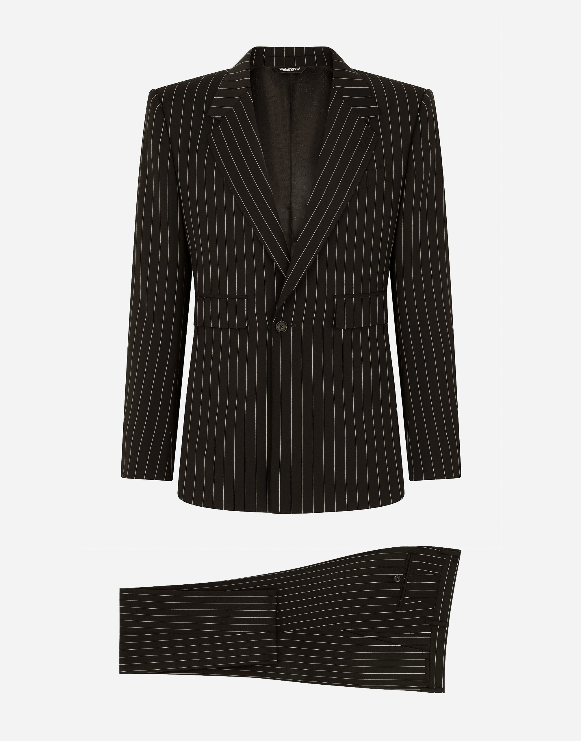 Dolce & Gabbana Pinstripe stretch wool Sicilia-fit suit Brown G2SJ0THUMG4