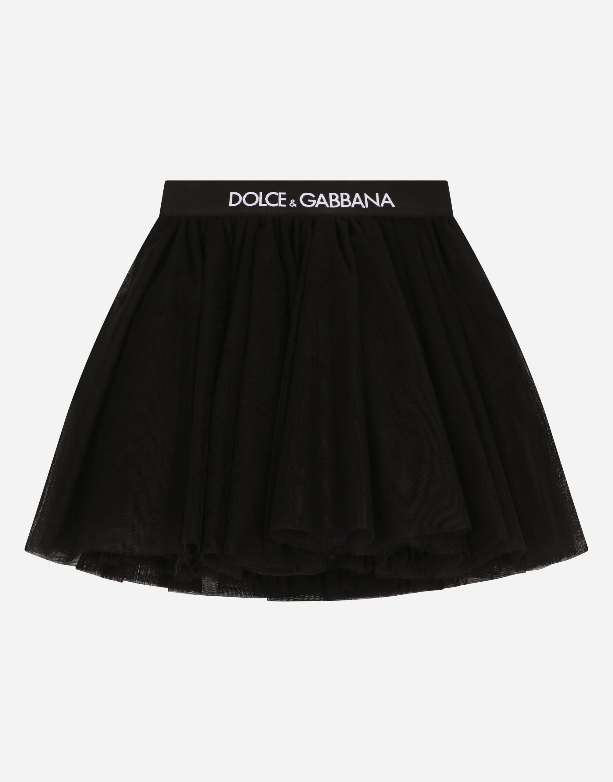 Dolce & Gabbana Tulle midi skirt with branded elastic Animal Print L52Q33G7I2K