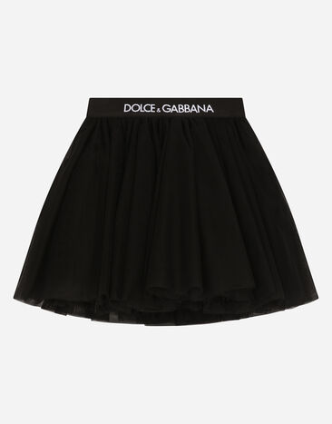 Dolce & Gabbana Tulle midi skirt with branded elastic Multicolor L4JPGDHS7JG