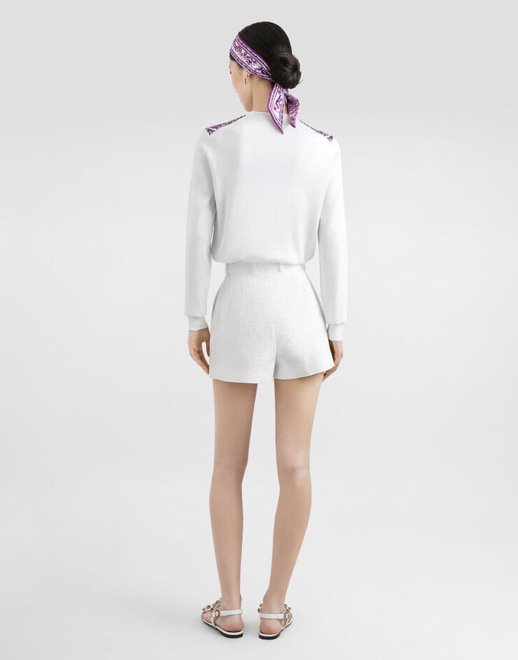 Dolce & Gabbana Stretch mat shorts White FTBVHTFU9AU