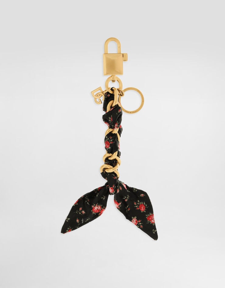 Dolce & Gabbana Printed satin keychain Multicolor BI3461A0241