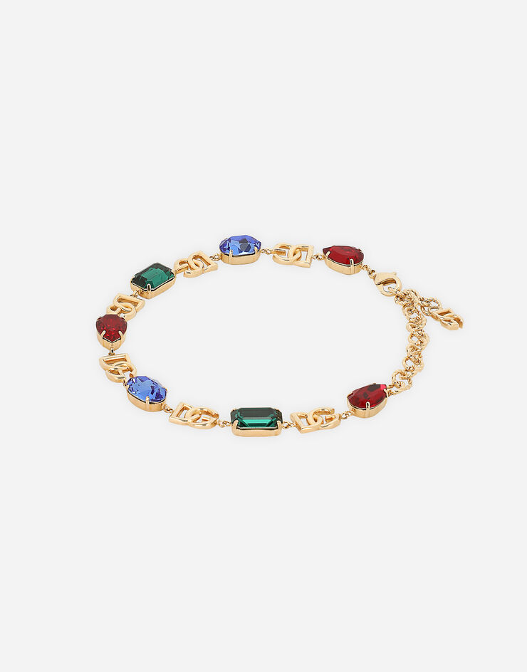 Dolce&Gabbana Choker avec logo DG et cristaux multicolores Multicolore WNP6S2W1111