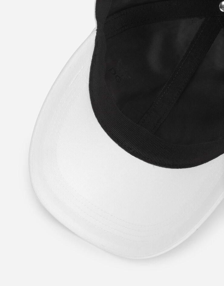 Dolce & Gabbana Cappello da baseball cotone con placca logata Bianco GH590AGF421