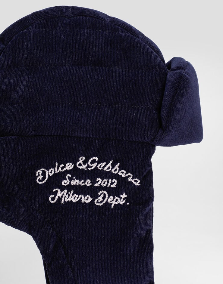 Dolce & Gabbana Corduroy trapper hat Blue LB5H64FUEFO