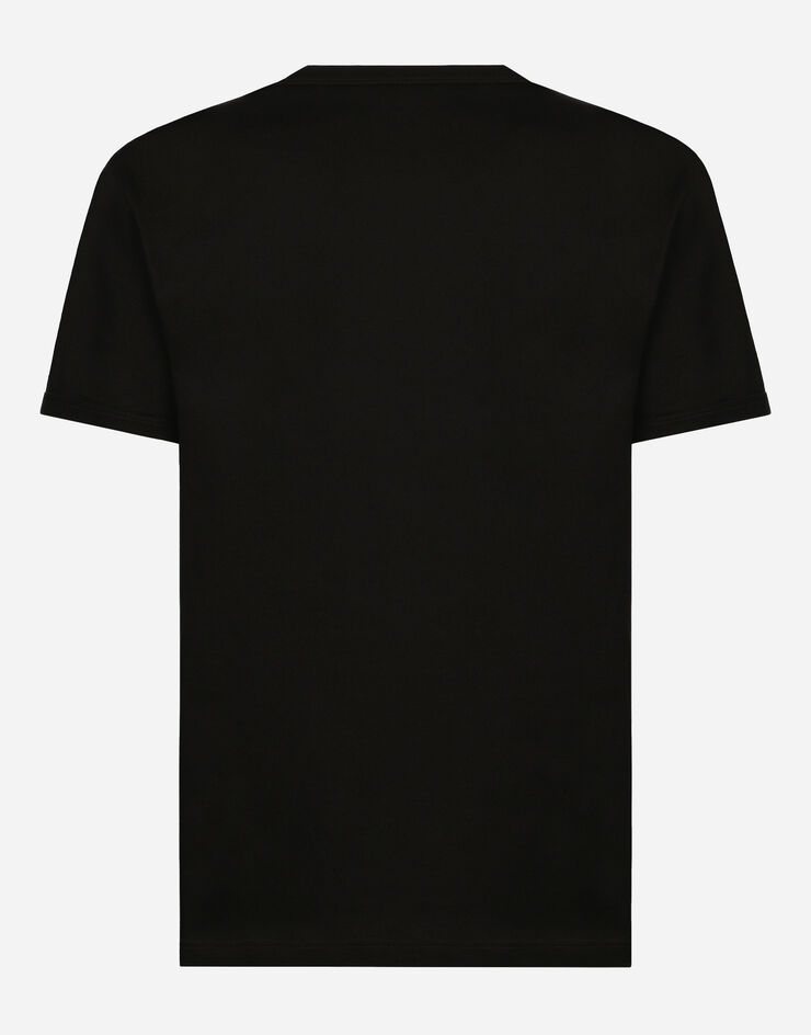 Dolce & Gabbana T-shirt en coton à broderie Multicolore G8PV1ZG7WUQ