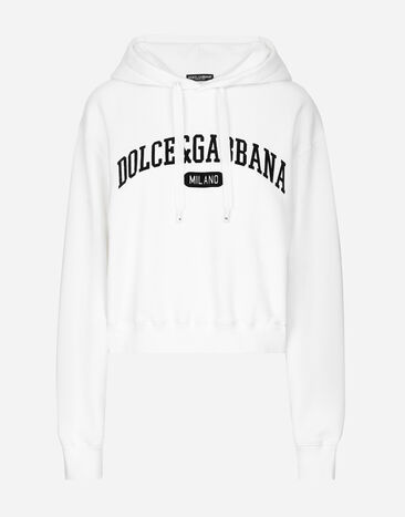 Dolce & Gabbana Cotton jersey hoodie Transparent rose VG4493VP884