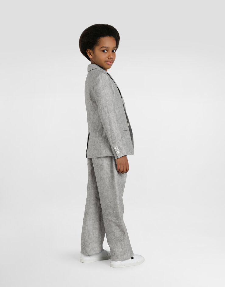 Dolce & Gabbana Jogging trousers in washed linen canvas Dolce & Gabbana Jogging trousers in washed linen canvas Grey L44P89FU4MF