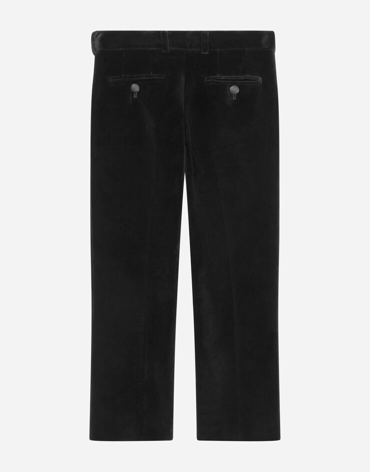 DolceGabbanaSpa Klassische Hose aus Samt Schwarz L44P27G7KK9