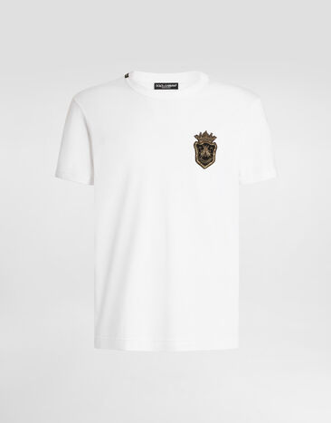 Dolce & Gabbana Cotton T-shirt with heraldic patch White G8PV1ZG7O4C
