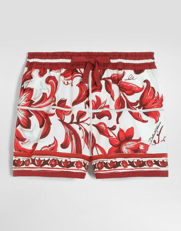Dolce & Gabbana Majolica-print poplin bermuda shorts Multicolor L14Q07FI5OI