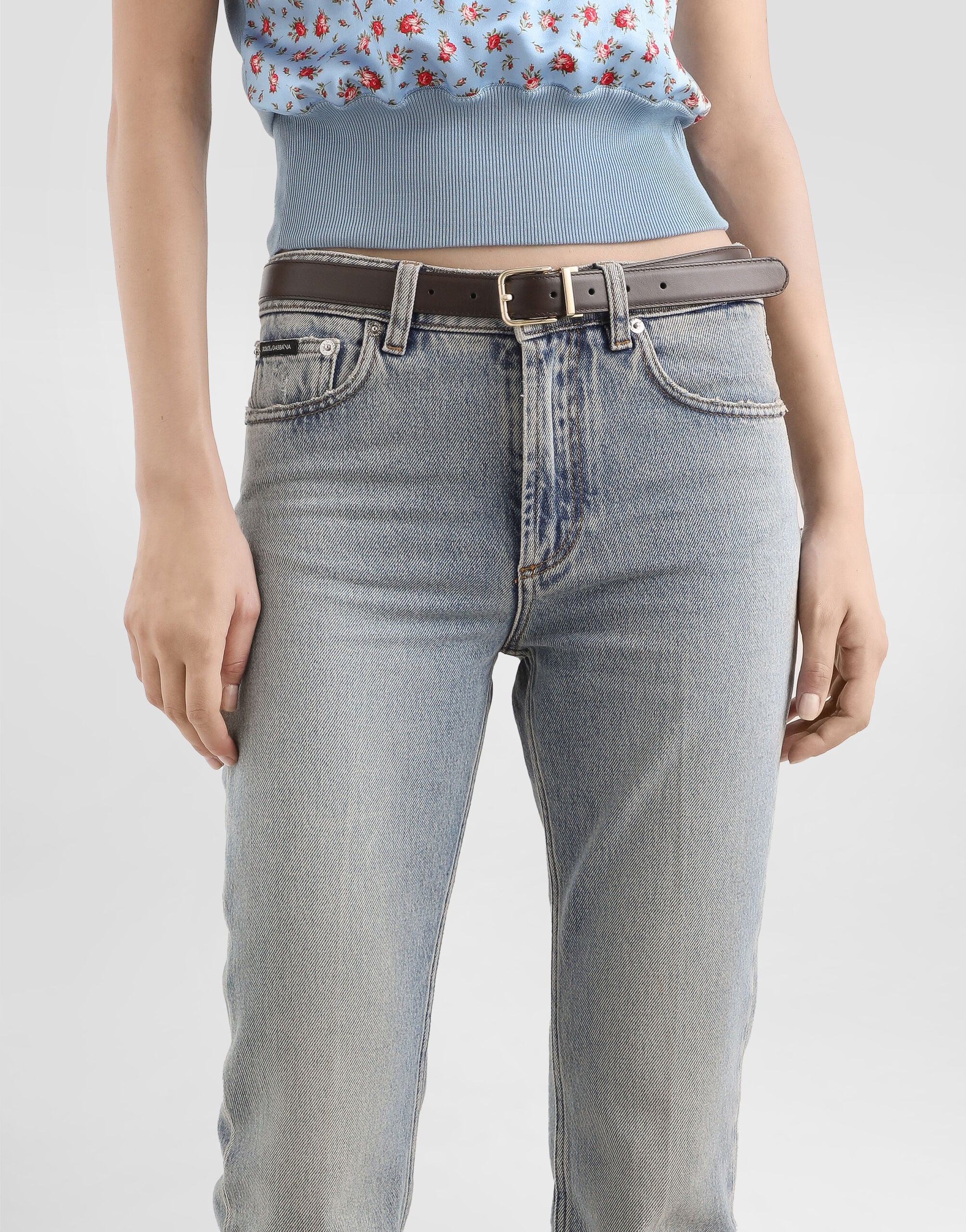 5-pocket denim trousers in Multicolor for Women | Dolce&Gabbana® US
